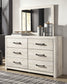 Cambeck Twin Panel Bed with Mirrored Dresser, Chest and Nightstand