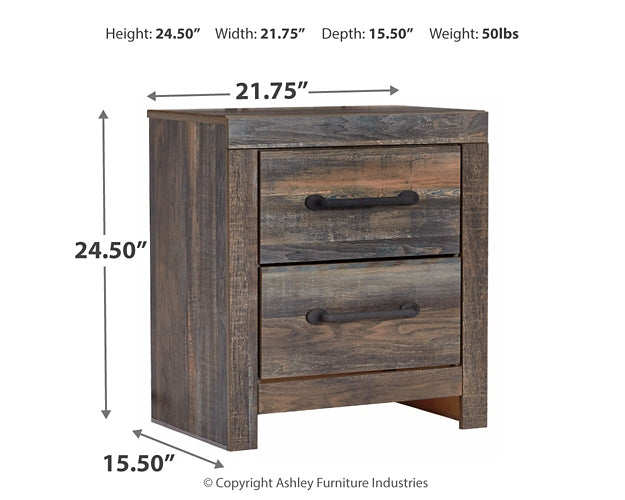 Drystan Full Bookcase Bed with 2 Storage Drawers with Mirrored Dresser, Chest and Nightstand