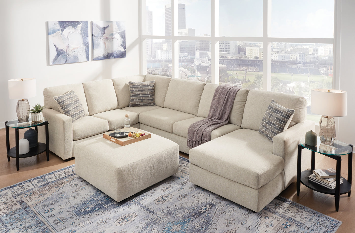 Edenfield 3-Piece Sectional with Ottoman