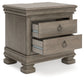 Lexorne California King Sleigh Bed with Mirrored Dresser and 2 Nightstands