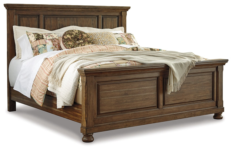 Flynnter  Panel Bed With Mirrored Dresser And 2 Nightstands