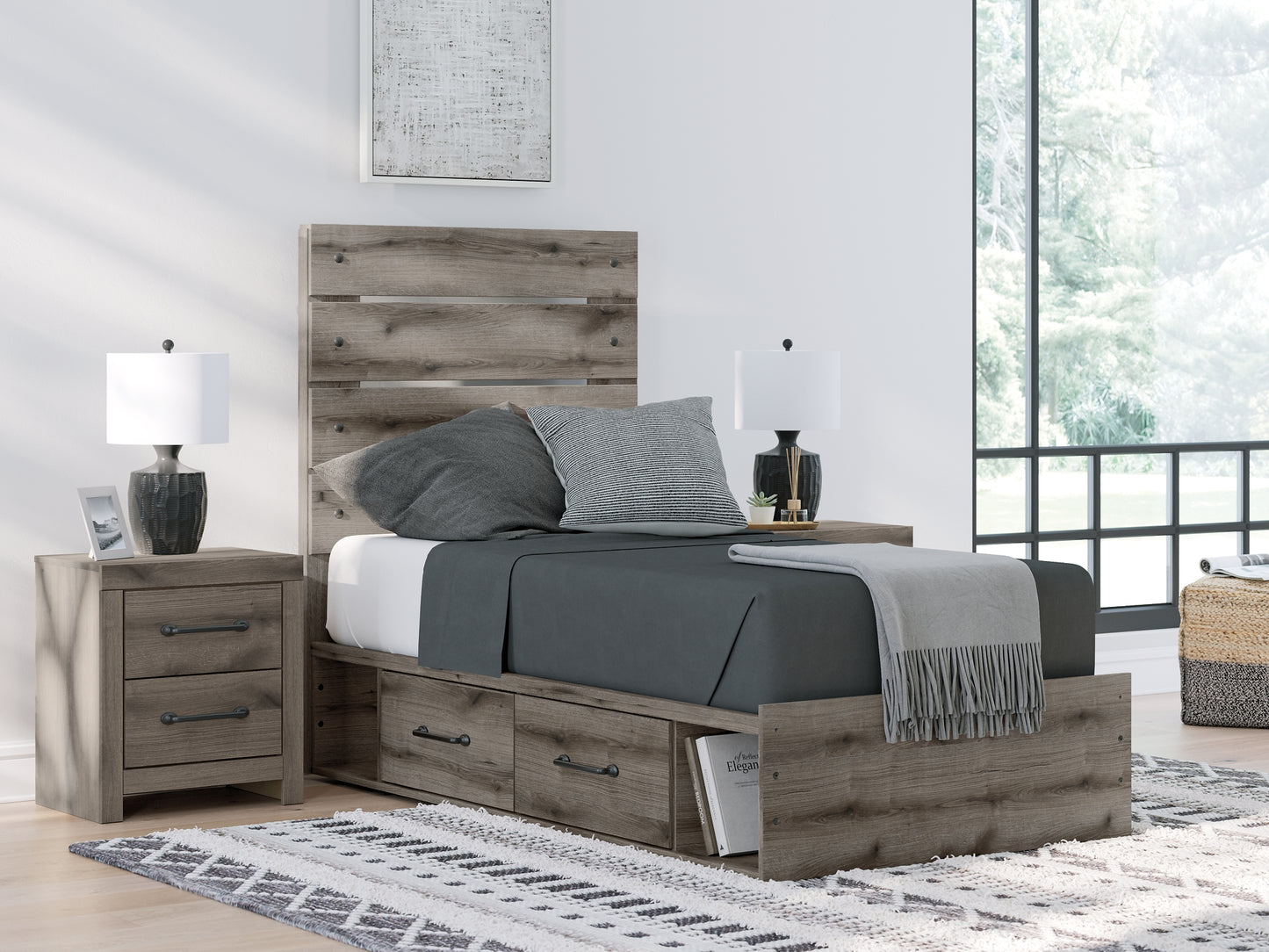 Graystorm Twin Panel Storage Bed