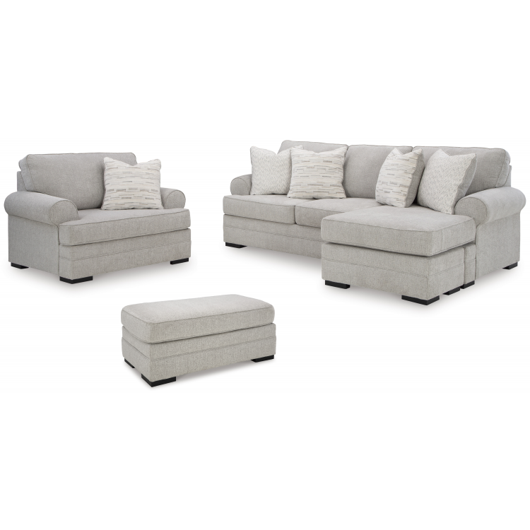 Eastonbridge Sofa Chaise, Oversized Chair and Ottoman