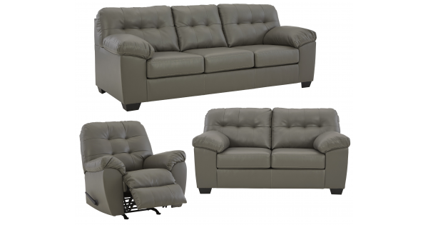 Buchannan Faux Leather 3pc Living Room Set