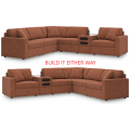 Modmax 6pc Sectional with Console Audio System