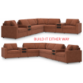 Modmax 8pc Sectional with Console Audio System