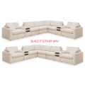 Modmax 8pc Sectional with Console Audio System