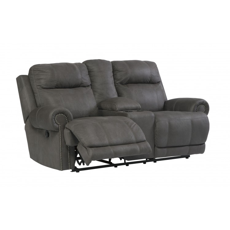 Austere Reclining Loveseat with Console