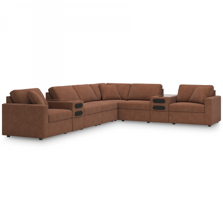 Modmax 8pc Sectional with Console Audio System